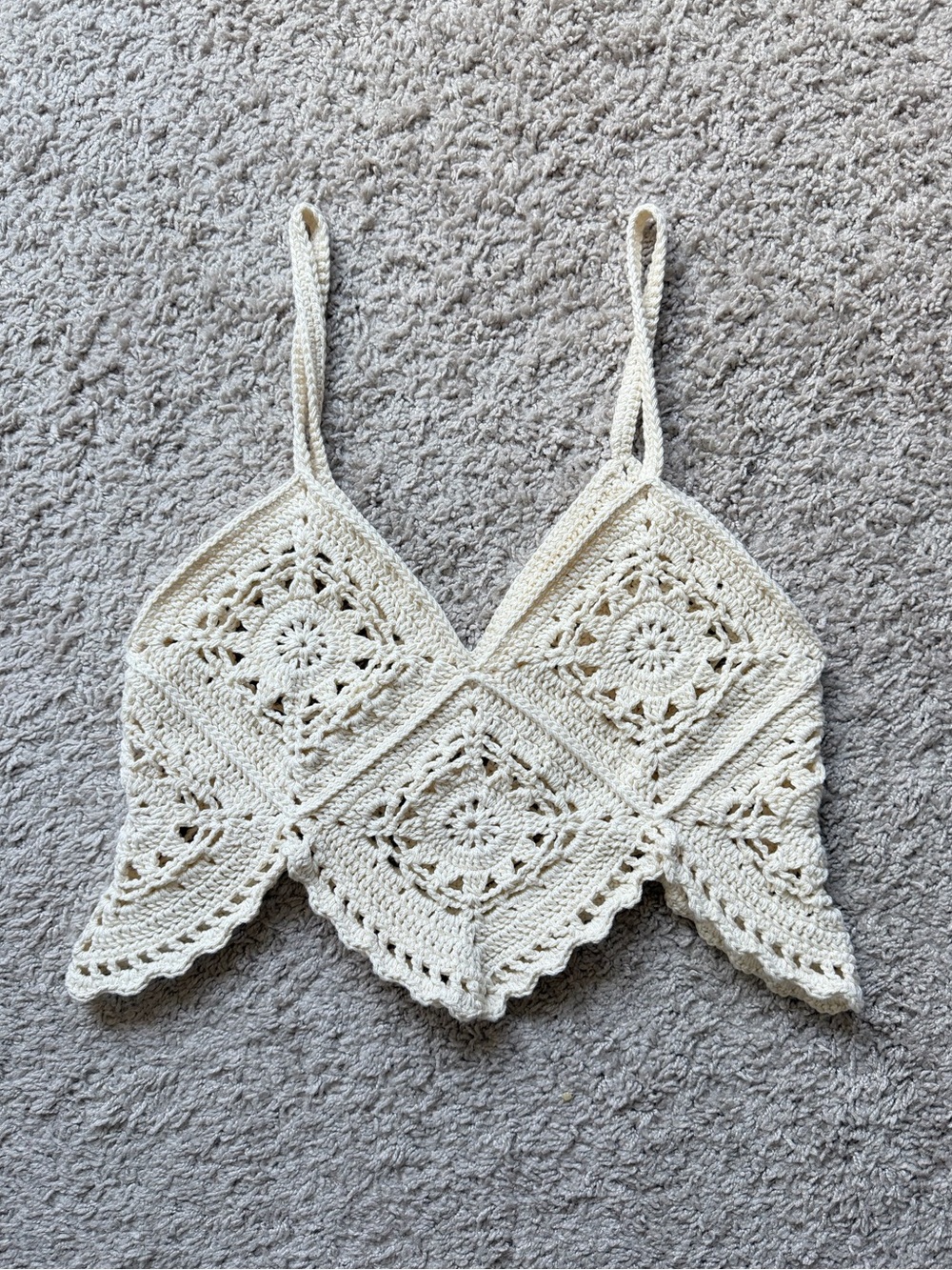 Handmade Crochet 100% Cotton Crop Top Tank Small - Picture 4 of 4